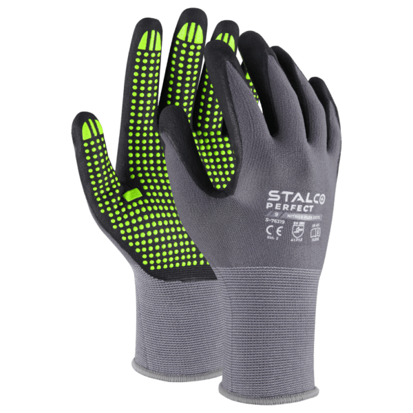 RĘKAWICE NYLONOWE NITRILE FLEX DOTS