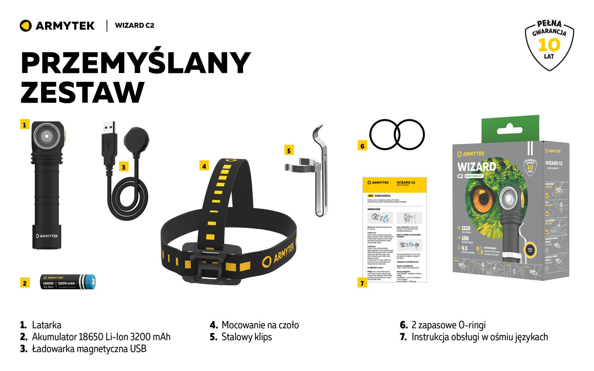 Armytek Wizard C2 Magnet USB Warm - obrazek 7