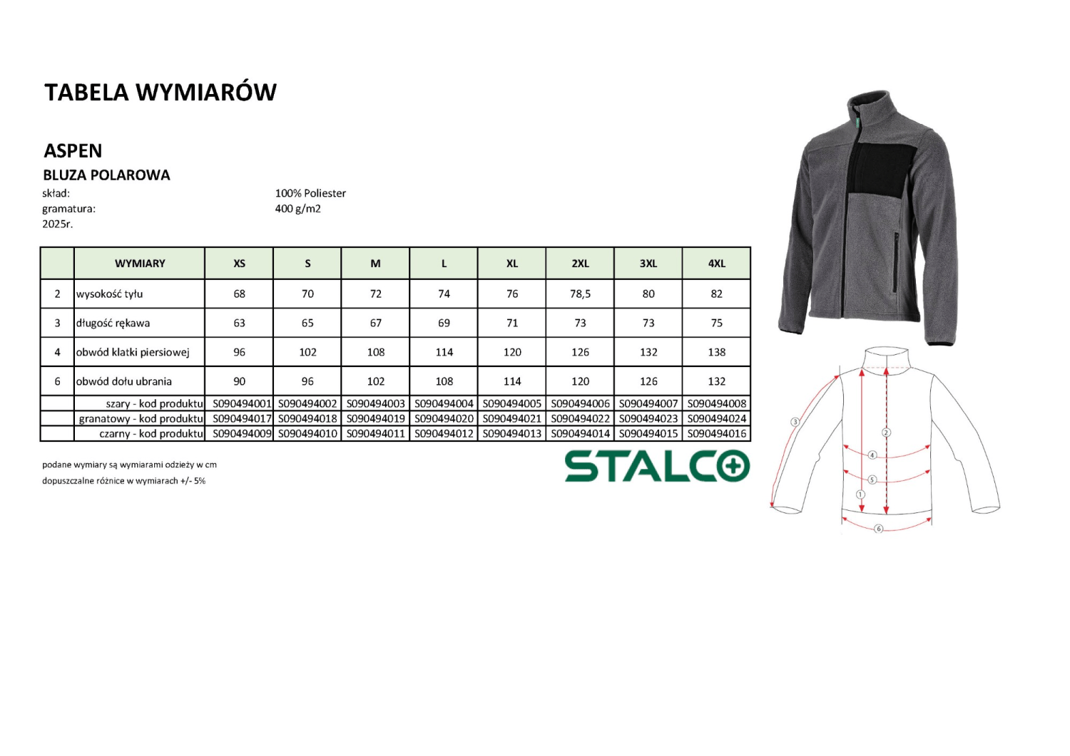 BLUZA POLAROWA ASPEN CZARNA - obrazek 2