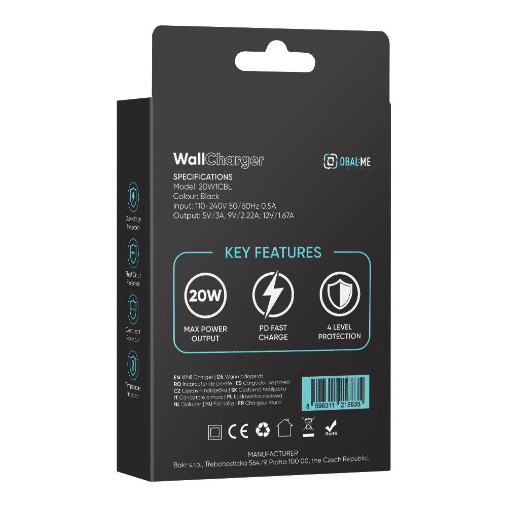 Ładowarka podróżna USB-C 20 W, czarna - obrazek 3
