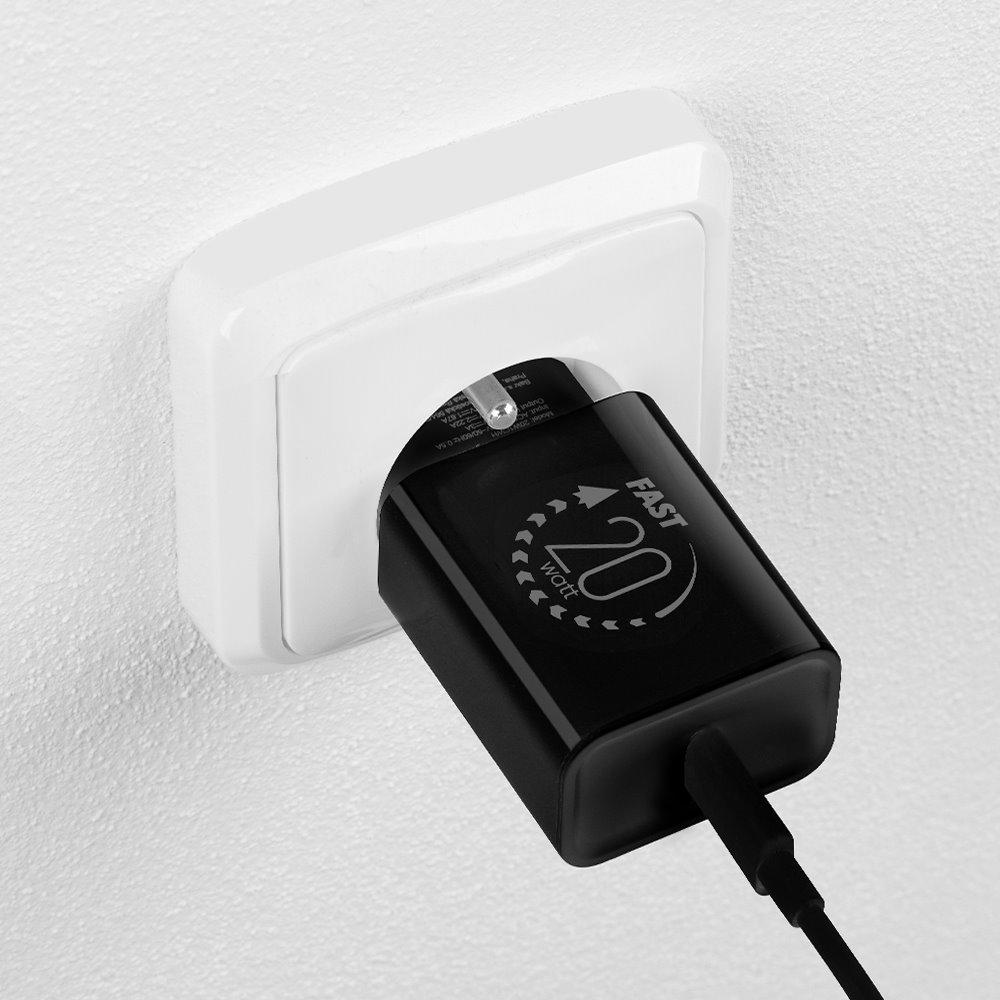 Ładowarka podróżna USB-C 20 W, czarna - obrazek 2